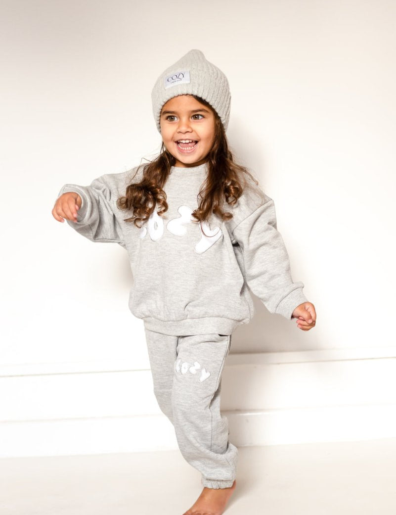 The COZY Little Lounger Tracksuit Marl Grey - Cozy Crew Club