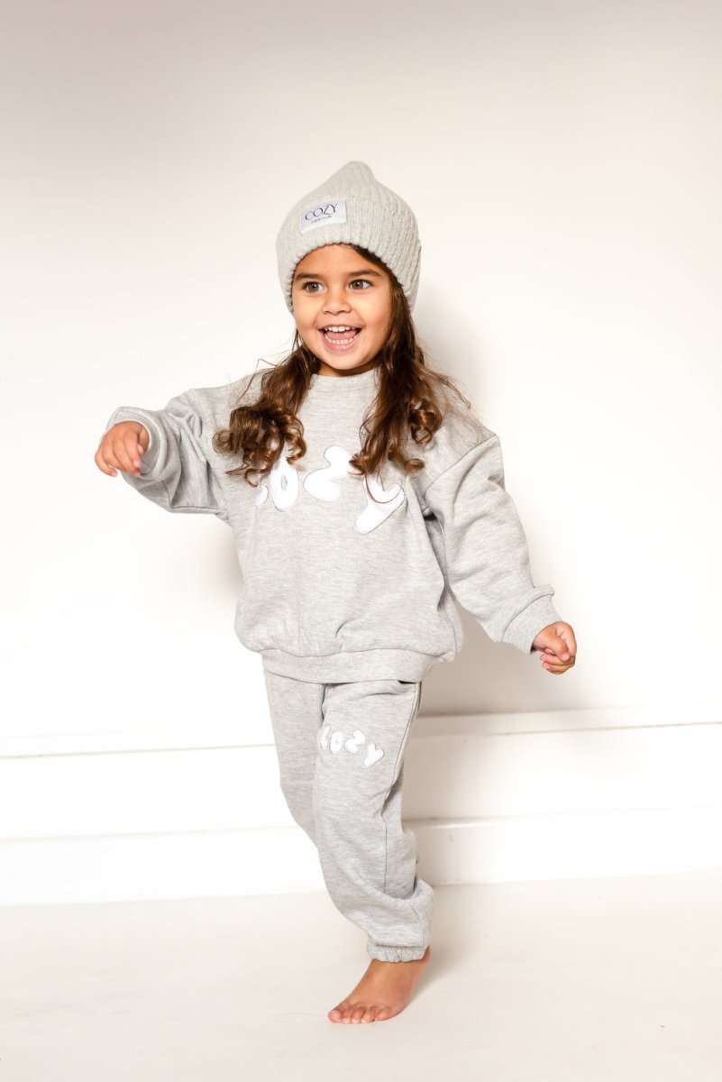 The COZY Little Lounger Tracksuit Marl Grey - Cozy Crew Club