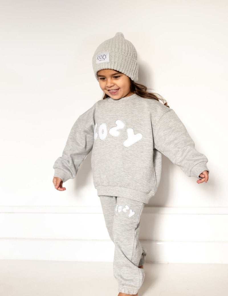 The COZY Little Lounger Tracksuit Marl Grey - Cozy Crew Club
