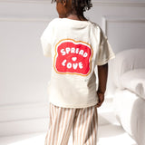 Spread The Love Cozy Crew Club Graphic Tee 100% Cotton