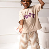 Cozy Crew Club Beige Graphic Tee 100% Cotton