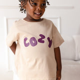 Cozy Crew Club Beige Graphic Tee 100% Cotton