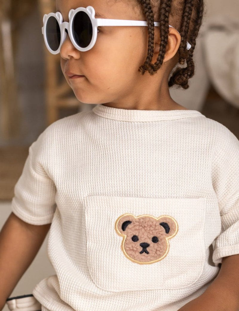 Waffle Bear 2 Piece T-Shirt & Shorts Set - Cozy Crew Club