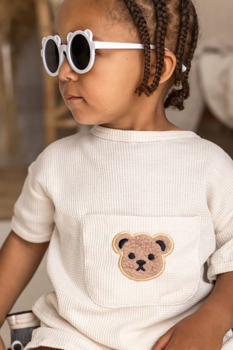 Waffle Bear 2 Piece T-Shirt & Shorts Set - Cozy Crew Club