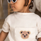 Waffle Bear 2 Piece T-Shirt & Shorts Set - Cozy Crew Club