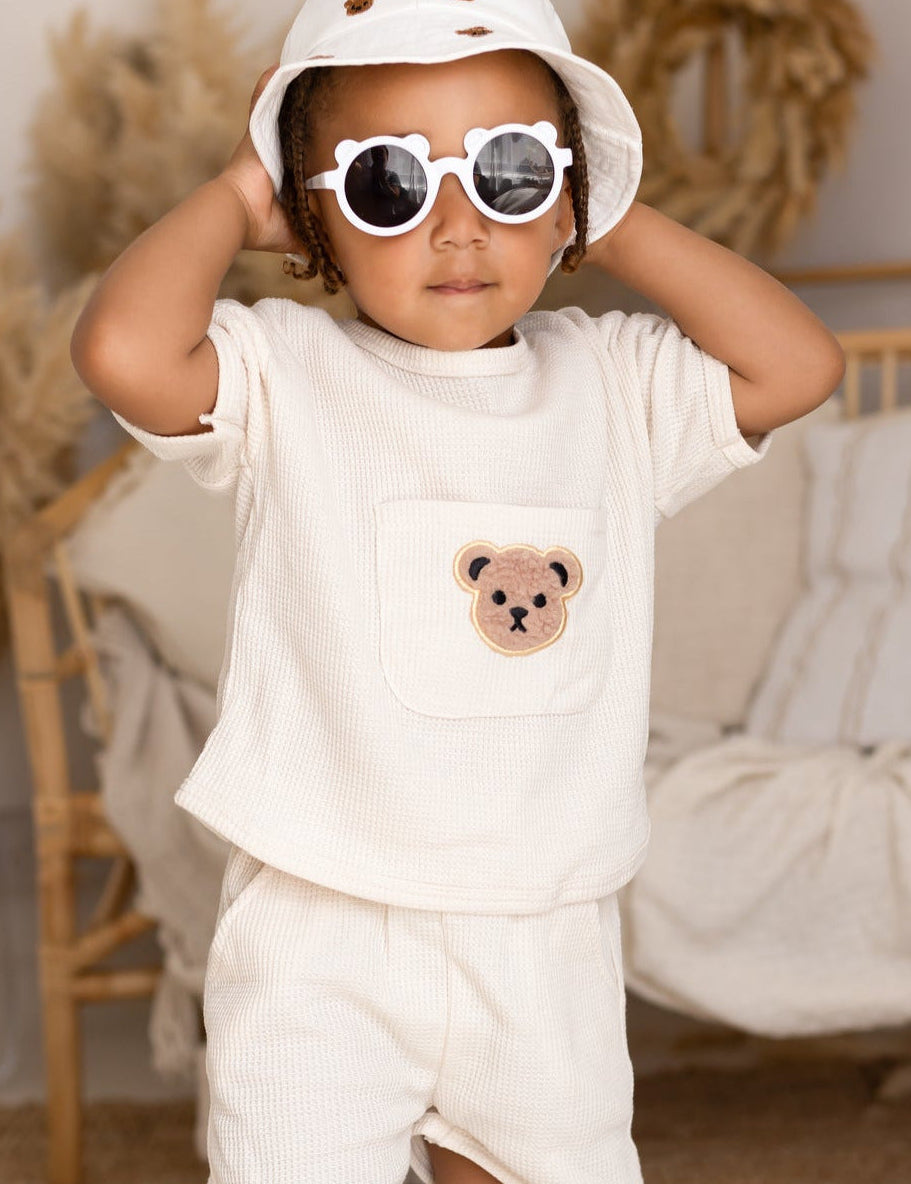 Waffle Bear 2 Piece T-Shirt & Shorts Set Cozy Crew Club Outfit Sets mora-uk.myshopify.com waffle-bear-2-piece-t-shirt-shorts-set 0-6 M / Waffle White WB-Beige-0-6M 10off, 20off, 5POUND, allproducts, Baby, bear, bear collection, BFCM-50, china, CHRISTMAS20, clothing, daywear, LINECARD, new in, nonpersonalised, outfit, PADDY10, set, shorts, SSSALE2515, SSSALE2520, sssalepart25, summersale24, tshirt, waffle, whatnot, WINTER20, zero