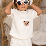 Waffle Bear 2 Piece T-Shirt & Shorts Set - Cozy Crew Club