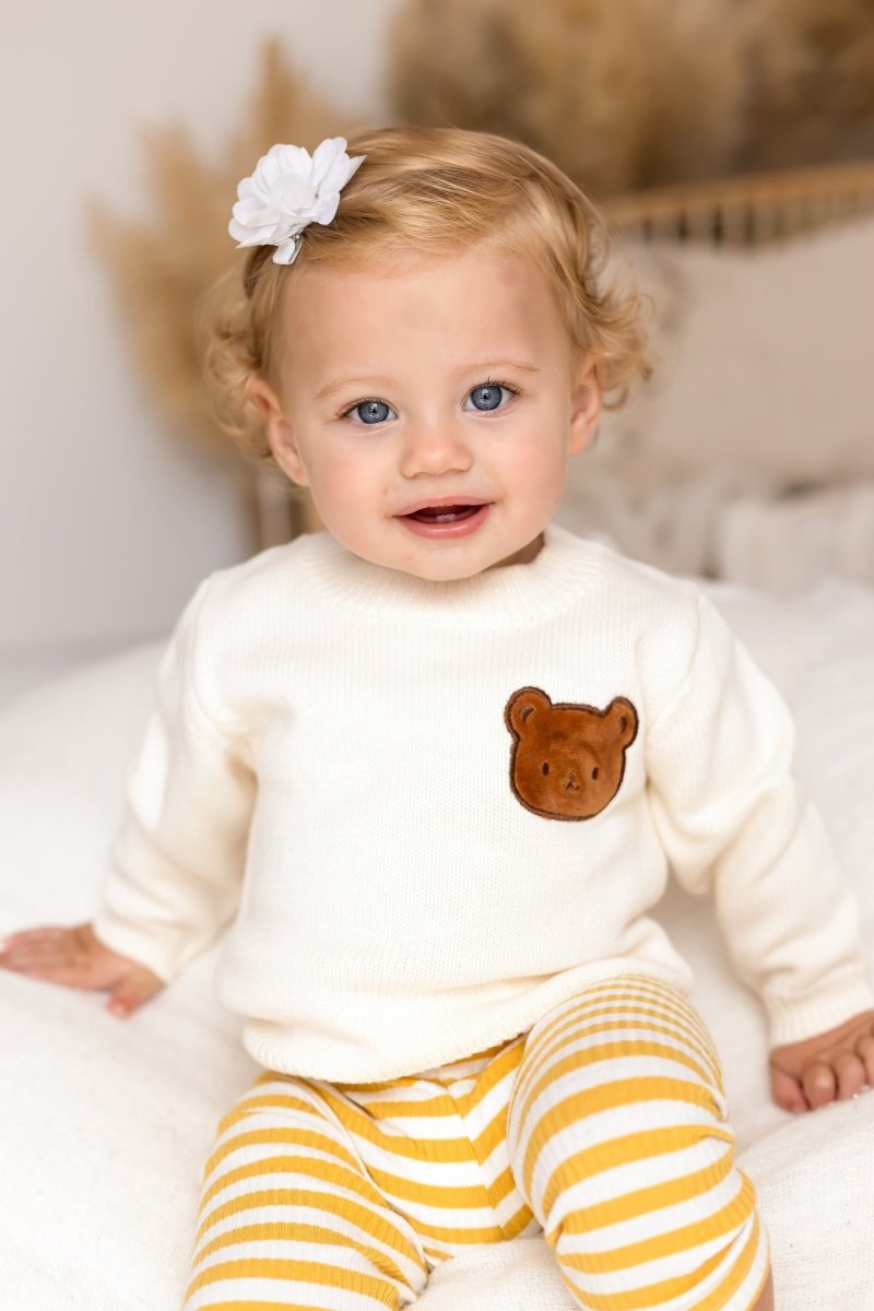 Bear Knit Sweater Creme Jumper