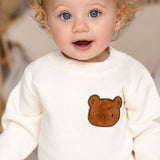 COZY Bear Knit Sweater Creme - Cozy Crew Club