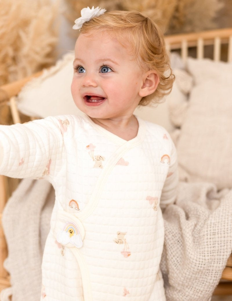 The Rainbow Boucle Wrap Baby Grow Romper - Cozy Crew Club