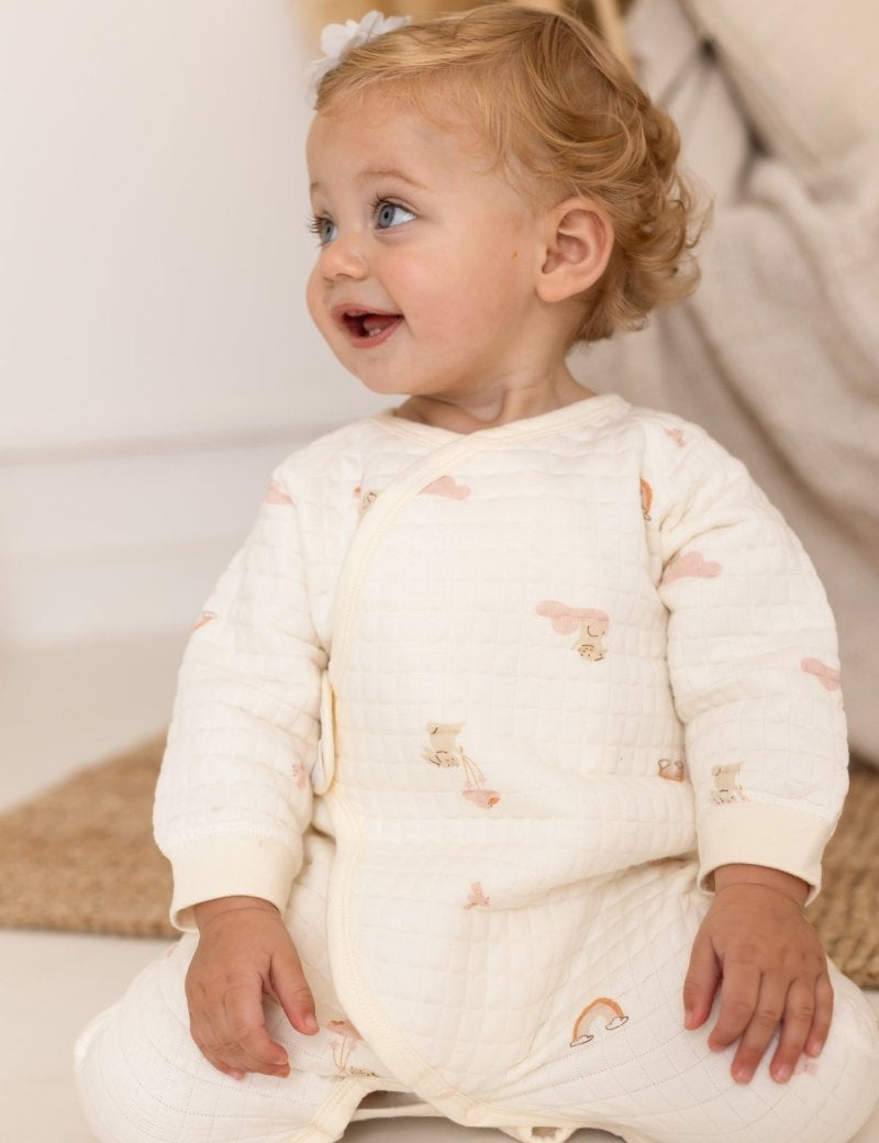 The Rainbow Boucle Wrap Baby Grow Romper - Cozy Crew Club