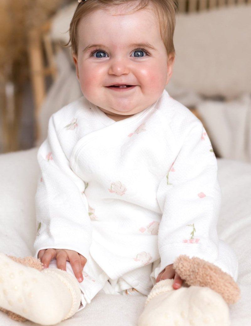 The Snuggle Bun Boucle Wrap Baby Grow Romper - Cozy Crew Club
