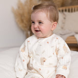 The Woodland Bear Boucle Wrap Baby Grow Romper