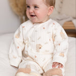 The Woodland Bear Boucle Wrap Baby Grow Romper - Cozy Crew Club