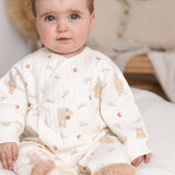 The Woodland Bear Boucle Wrap Baby Grow Romper