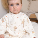 The Woodland Bear Boucle Wrap Baby Grow Romper - Cozy Crew Club