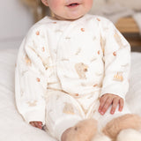 The Woodland Bear Boucle Wrap Baby Grow Romper