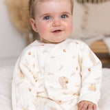 The Woodland Bear Boucle Wrap Baby Grow Romper - Cozy Crew Club