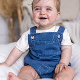 Baby Embroidered Bear Denim Dungarees