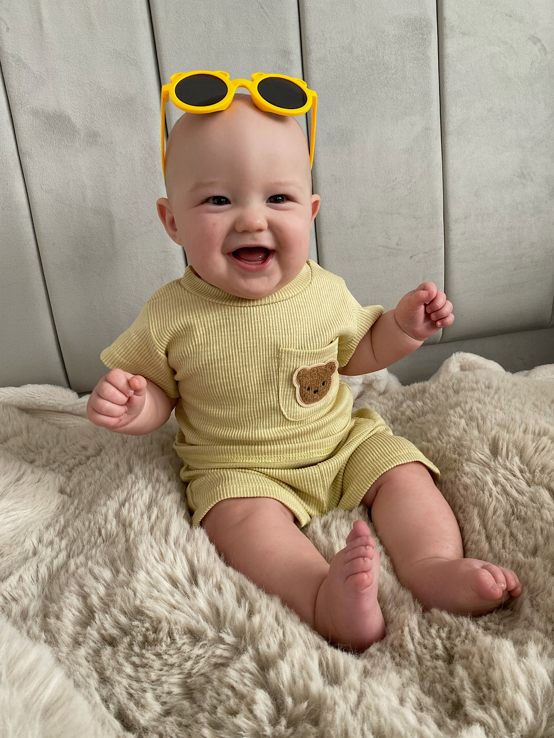 Cozy Crew Club Kids The Bear Colour Tracksuit in Yellow