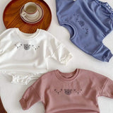 Joy Bear Bodysuit, White, Purple or Blue - Cozy Crew Club