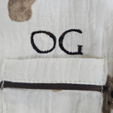 Sample Sale - The Bear Pyjamas 2-3Y - 'OG' initials with black thread with flecks of brown thread