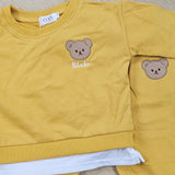 Sample Sale - 6-12 month yellow tracksuit - 'Blake' in White thread