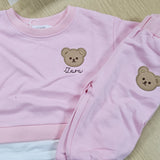 Sample Sale - 0-6 month Pink tracksuit - 'Zara' Brown thread with White thread coming through the front