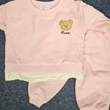 Sample Sale - 0-6month Pink Tracksuit - 'Eliza' Black thread