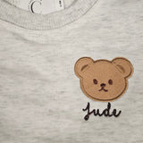 Sample Sale - 0-6month Grey Tracksuit - 'Jude' Brown thread with black thread coming through the front