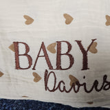 Vente d'échantillons - Couverture en forme de cœur - 'Baby Davies' - Fil marron