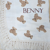 Vente d'échantillons - Couverture à volants Bear - 'Benny' - Fil marron