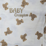 Sample Sale - Bear Muslin swaddle - 'Baby Crompton' - Gold thread