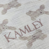 Sample Sale - Bunny swaddle with 'Kamley' in Rose Gold Thread