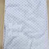 Sample Sale - Grey Cocole Blanket with 'Baby Aston' - in White Thread