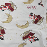 Sample Sale -12-18 month Christmas wishes pjs - 'WW' in Red thread with white coming through the front