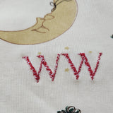 Sample Sale -12-18 month Christmas wishes pjs - 'WW' in Red thread with white coming through the front