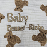 Sample Sale - Bear Swaddle - 'Baby Bennet-Riche' - Gold thread