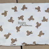 Sample Sale - Bear Muslin swaddle - 'BABY Waldmann' - Gold thread