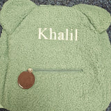 Sample Sale - Green backpack with 'Khalil' in white thread