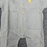 Sample Sale - 12-18m Light Denim romper with 'Gabriel' in gold