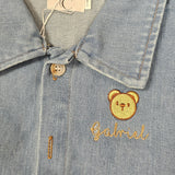 Sample Sale - 12-18m Light Denim romper with 'Gabriel' in gold