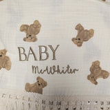 Sample Sale - Bear Frill blanket - 'Baby McWhiter' in Gold thread
