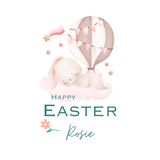 Happy Easter (Personalised Bunny Hot Air Baloon Print Bodysuit)