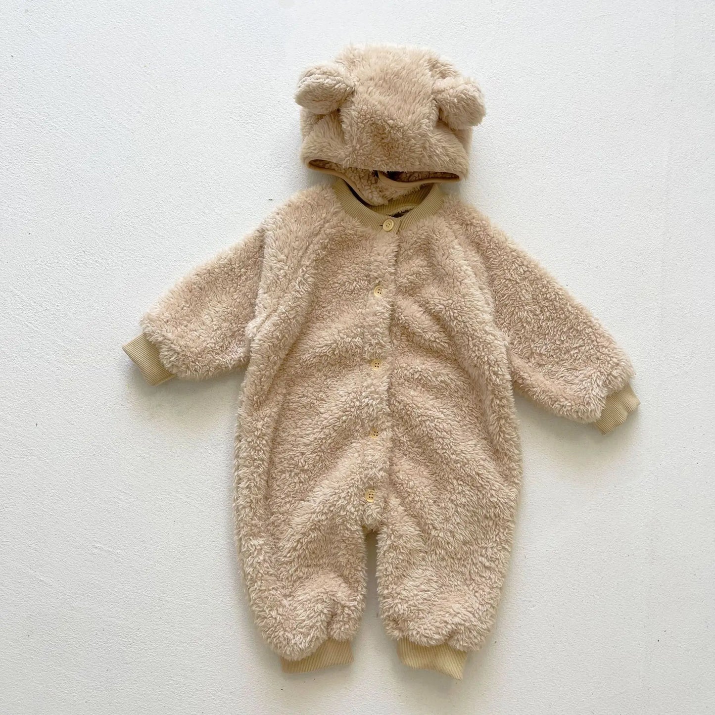 The Fur Bear Knitted Hooded Pramsuit