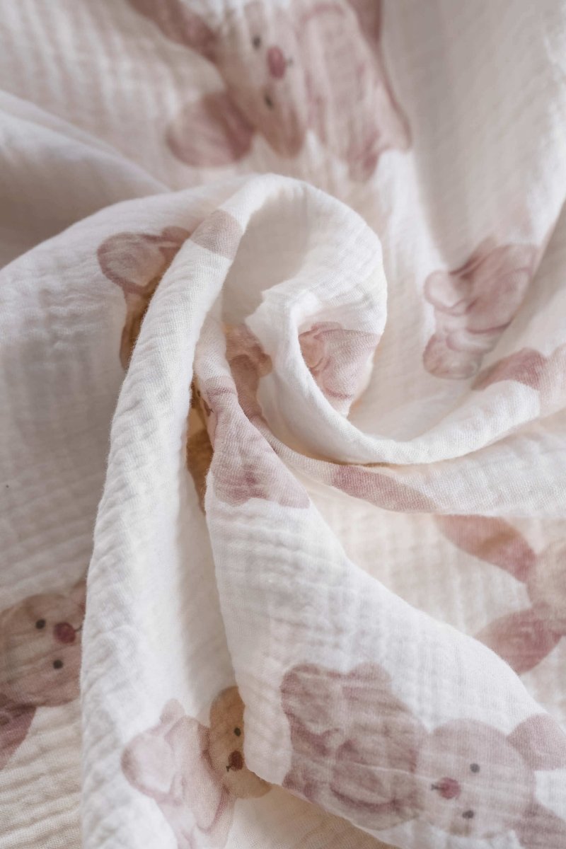 The Bunny Muslin Blanket Swaddle - Cozy Crew Club