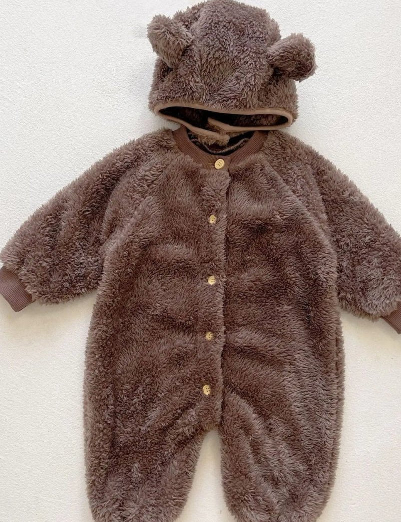 The Fur Bear Knitted Hooded Pramsuit - Cozy Crew Club