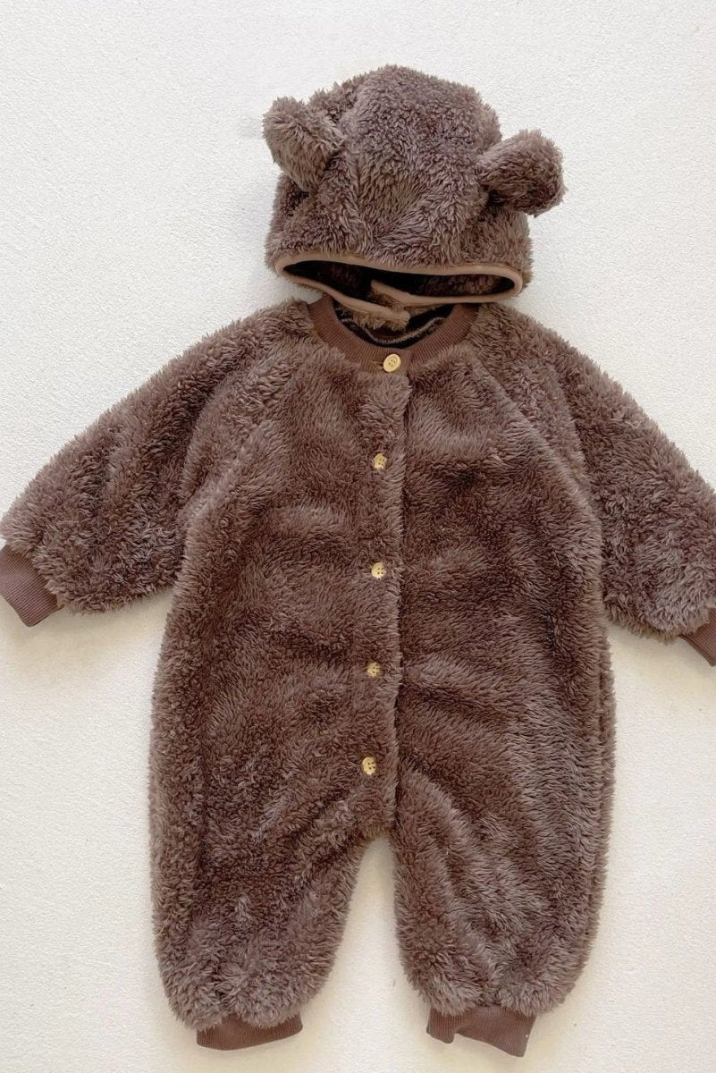 The Fur Bear Knitted Hooded Pramsuit - Cozy Crew Club