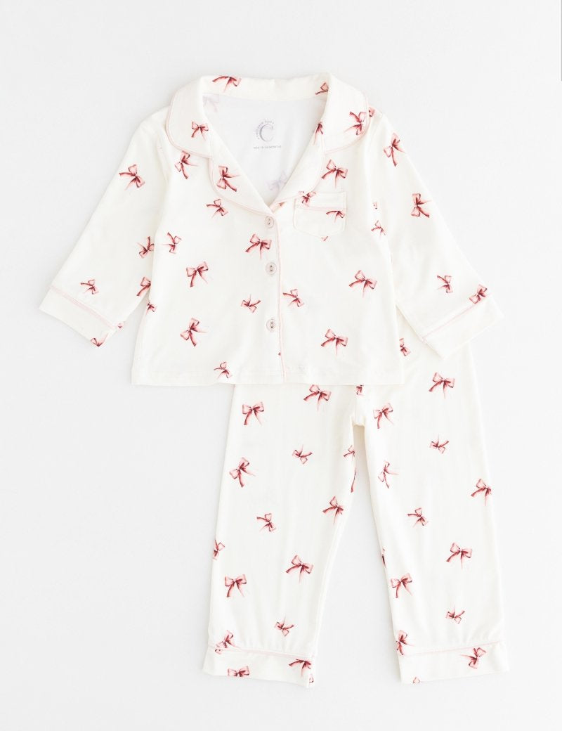 Mini COZY Rosy Ribbon Pyjamas Set - Cozy Crew Club