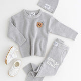 The Cozy Cub Knit Set Grey - Cozy Crew Club